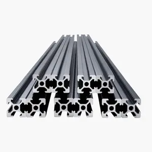 VEVOR 10PCS 47.2 in (1200mm) T Slot 2020 Aluminum Extrusion Profile, European Standard Anodized Linear Rail, High - Strength Extruded Aluminum Rail for 3D Printer, CNC Machine DIY, Laser Engraving, Black