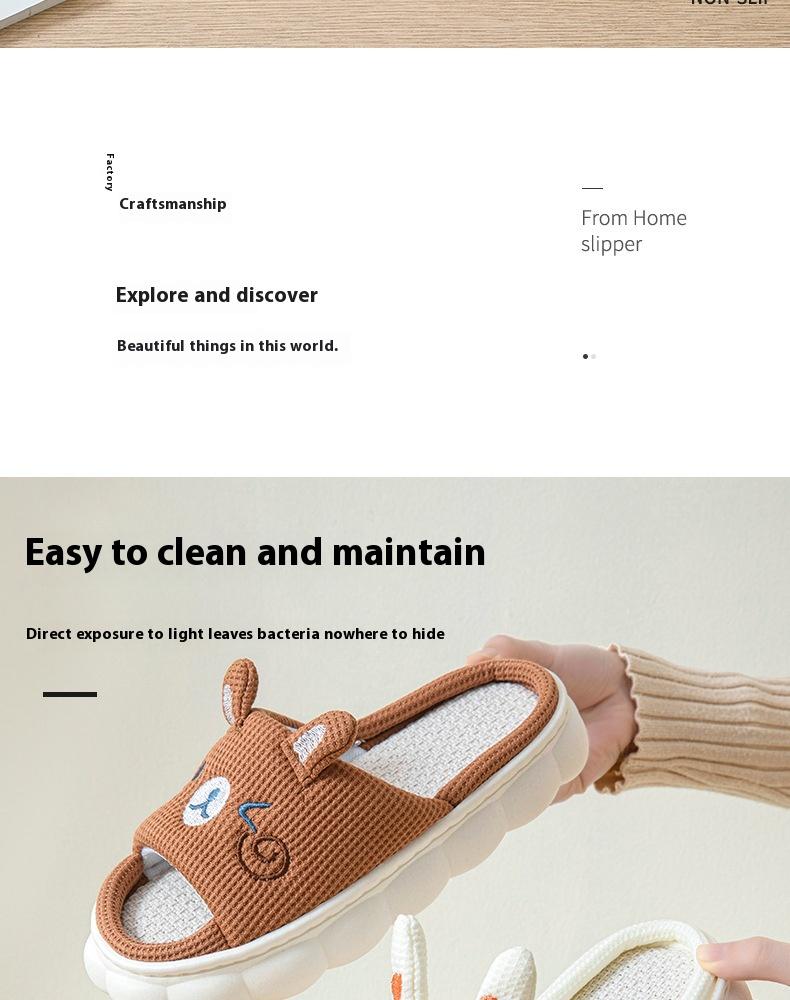 Open Toe Couple Hemp Slippers