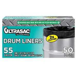 Ultrasac 55 Gal. Drum Liner Trash Bags (50 Count)