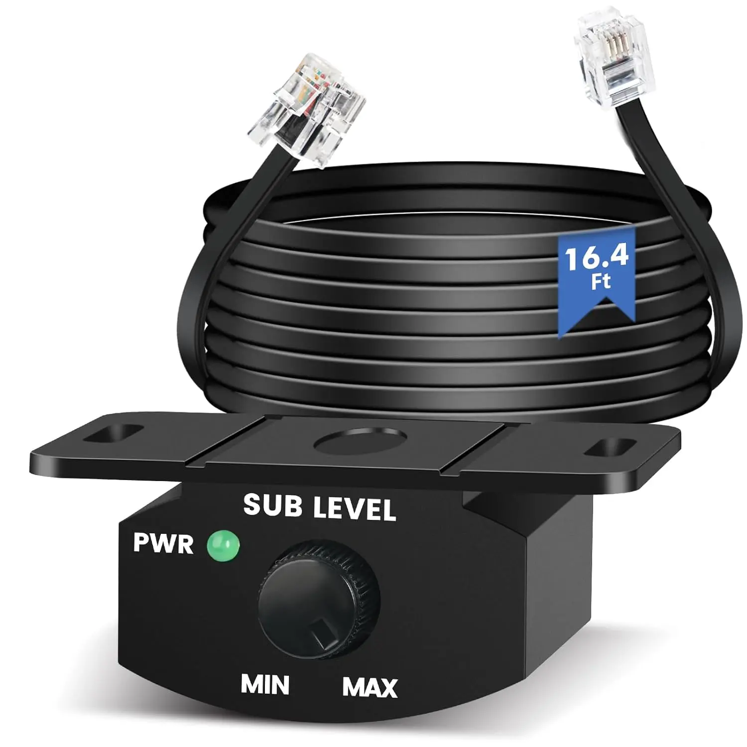 Universal Bass Knob for Car Amplifier 4-Pin Remote Subwoofer Volume Control with 13FT Extension Cable, Durable Copper Core, Easy Install, Compatible with Most Car Audio Systems