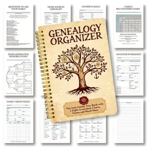 Family Genealogy Record Book Spiral Notebook, Eight Generations Pedigree Chart Manual, Professional Family History Tool