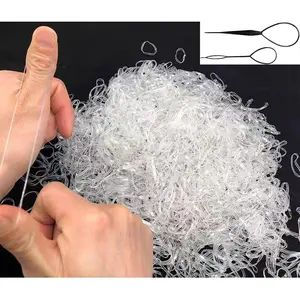 Elastic Hair Rubber Bands, 2000 count Soft Ponytail Elastics Holders Small Hair Ties for Blond   Girls   Hair No Crease  No Hurt Thin Easy to dismantle Mini TPU Tie (Clear)