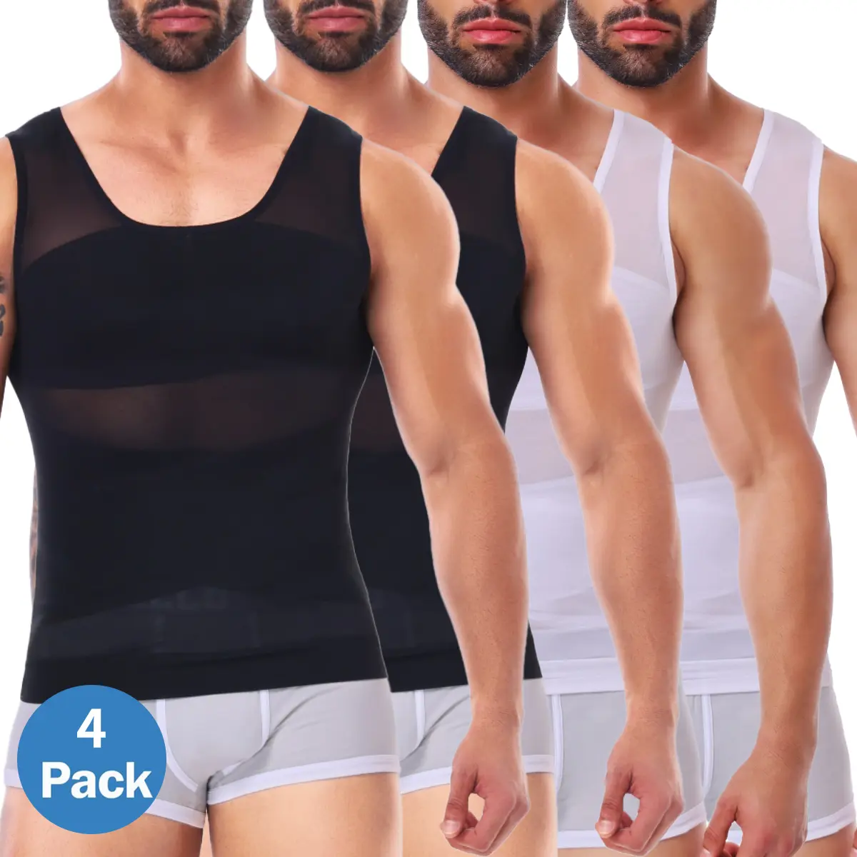 Black (2 Pack)+White (2 Pack)