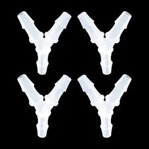 3/16" Hose Barb Fitting Equal Barbed Y Shaped 3 Way plastic Tubing Joint Splicer Mender Adapter Union for  Tubing Pipe Household  Gas Liquid Air (Pack of 4)