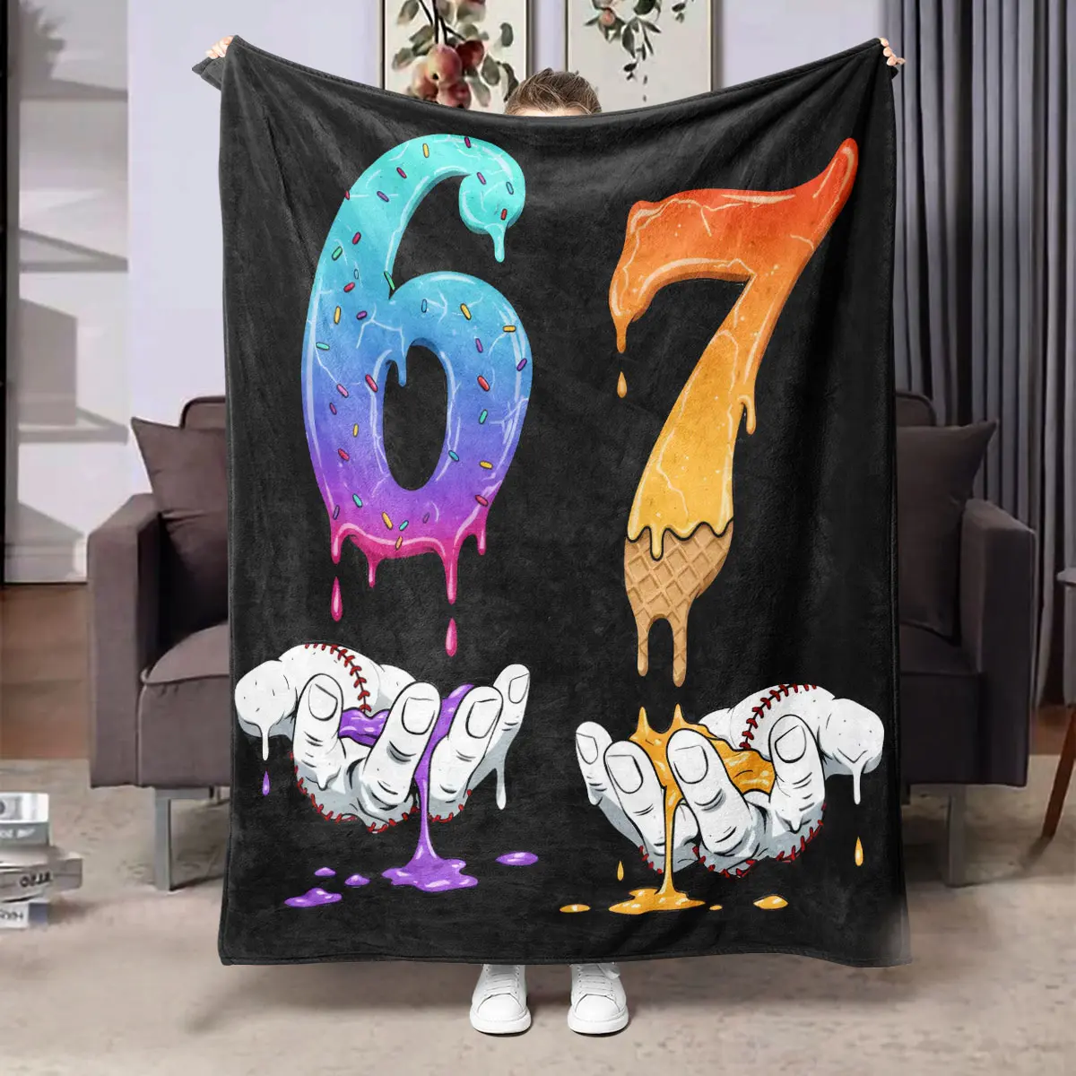 Soft Flannel Digital Print Throw Blanket, Warm and Multifunctional for Sofa, Office, Bed, Camping, Travel, All Seasons Gift, Blanket Gifts, Soft Cozy Blanket