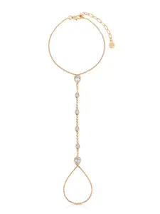 Dripping Crystal Hand Chain Gold Plated Bracelet Adjustable Bracelet