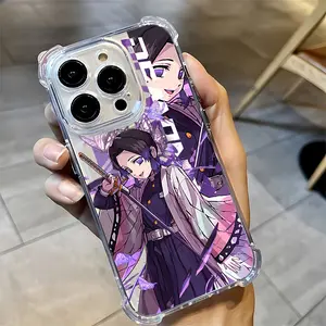 Phone case: Demon Slayer Shinobu Kocho Anime Phone Case, Compatible with iPhone 16 15 14 13 12 11 Pro Max X XR XS Max 8 7 Plus, Shockproof Clear Soft Back Cover
