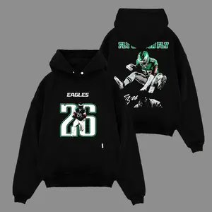Saquon Barkley #26 'Fly Saquon Fly' For Eagles Nation Hoodie Sweatshirt T-Shirt (Made In US), Philly Football Fans Outfit, Eagles Gang Game Day Outfits, Gift For Football Fans, Football Graphic Hoodie