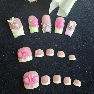 NailPosh\toe Press on nails 10 pcs\holiday nails collection\cute nails\handmade\high quality \reusable acrylic nails