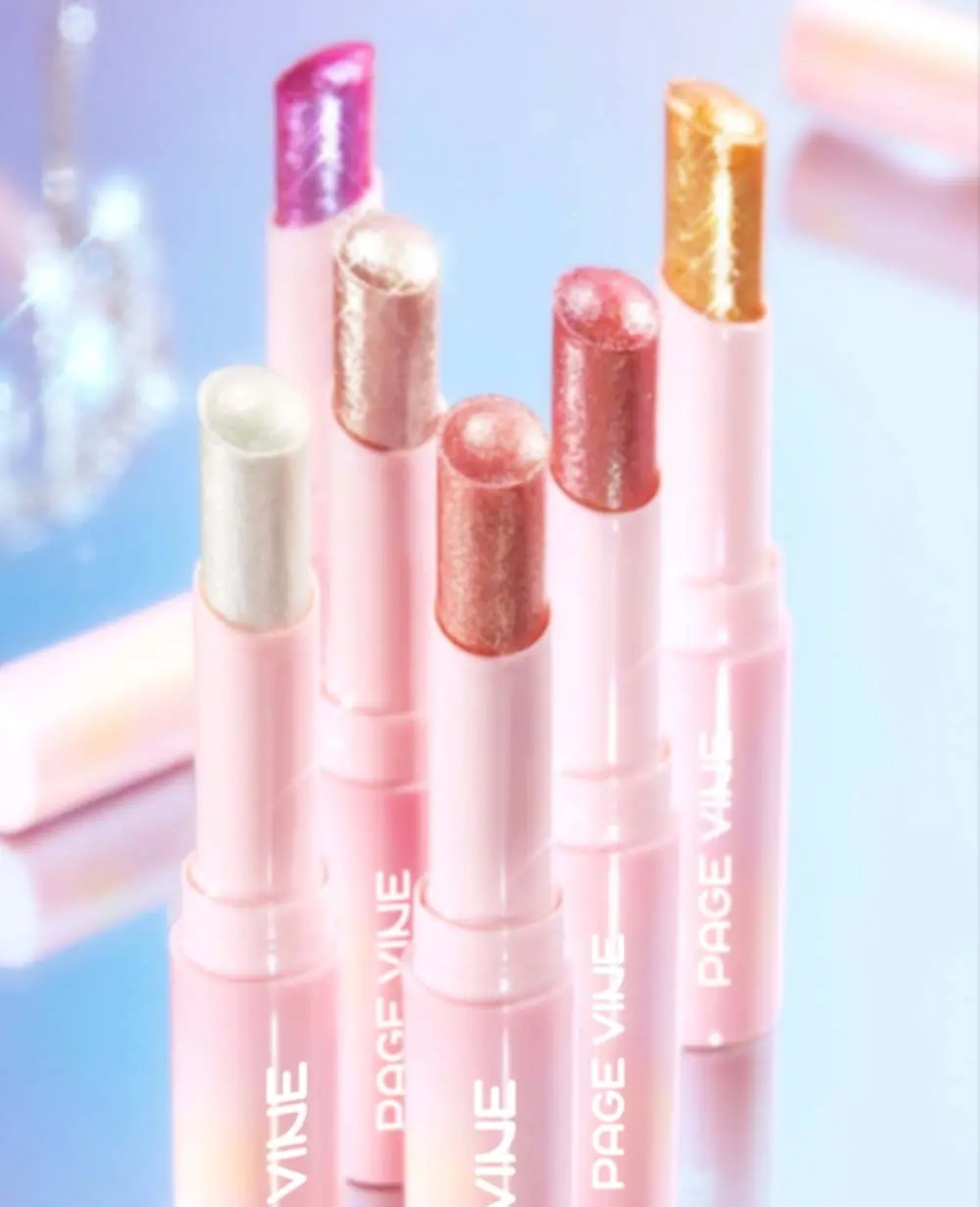 Glittery Lip Gloss Stick PAGE VINE | Rosy Gem Shimmer Finish Lip Makeup