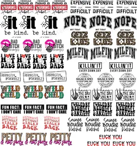 PETTY NOT SORRY TRUCKER HAT GANGSHEET  - 22X24