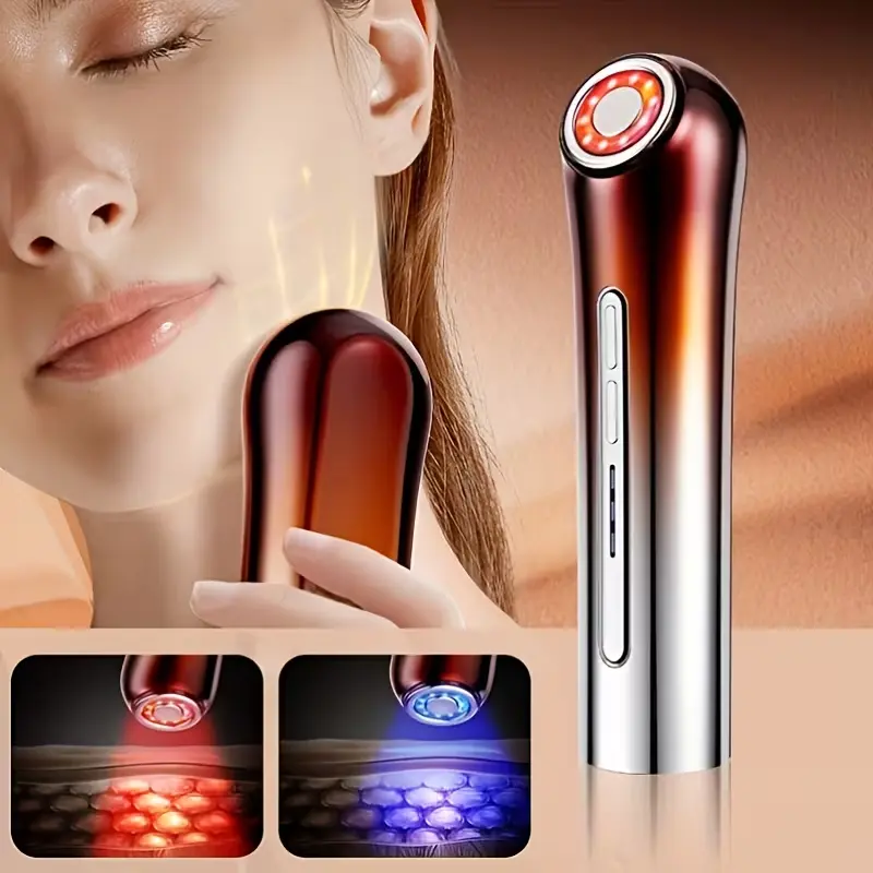 Light Beige Plastic Body Rechargeable Electric Facial Beauty Device - Daily Face Care, Lightweight Gentle Massage, Ideal Holiday Gift for Adult Women & Girlfriend (Battery Included)