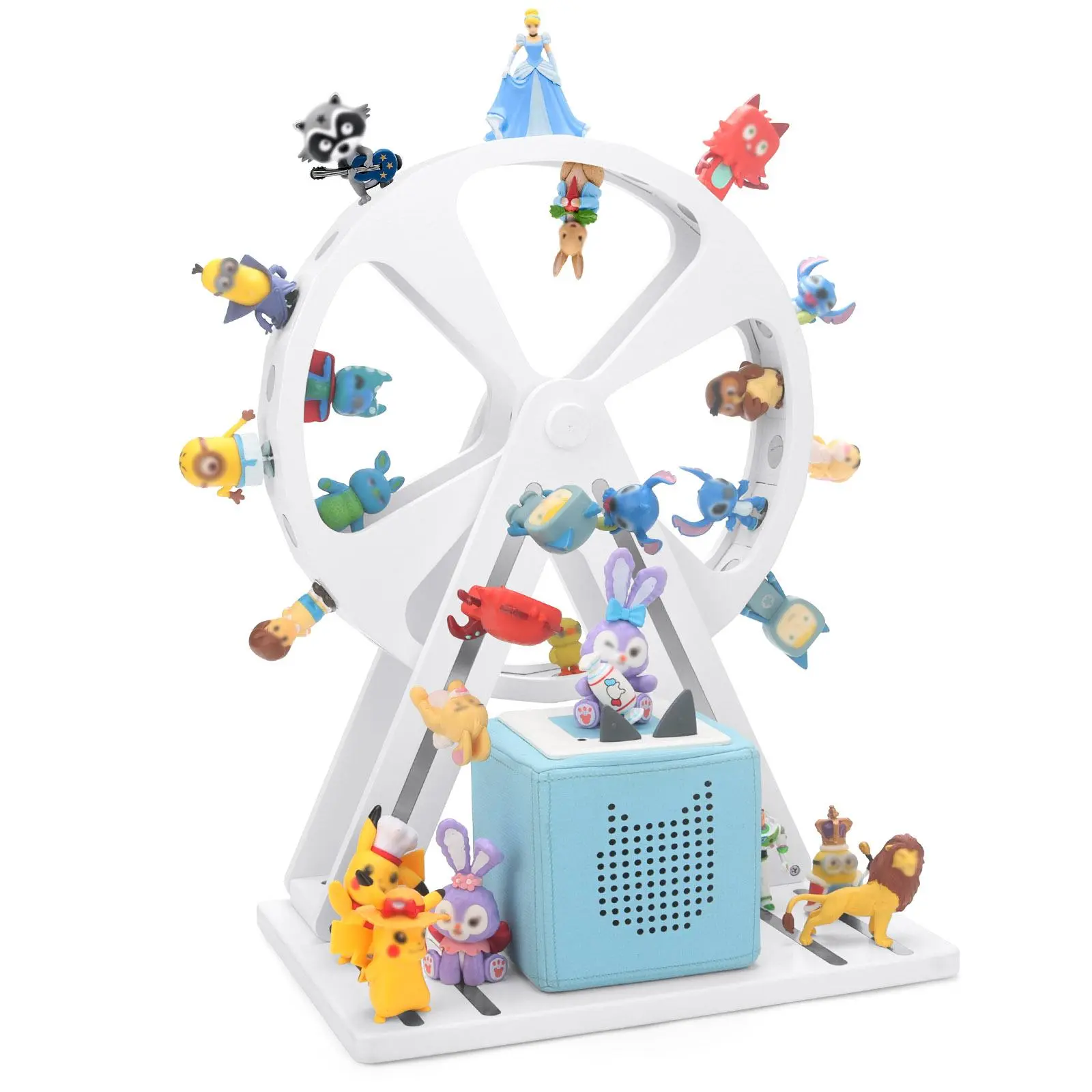 For Tonies Box Organizer Storage Shelf 360° Ferris Wheel, Magnetic Floating Shelves for Generation 1 & 2 Player Tonies Figures box, Display Collection 50~70 Characters