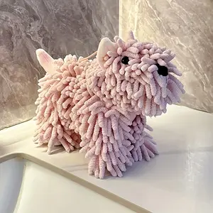 Cute Cartoon Shaggy Dog Plush Toy, Super Absorbent Hand Towel for Kitchen Bathroom, Hanging Hand Dryer, Perfect for Home Use