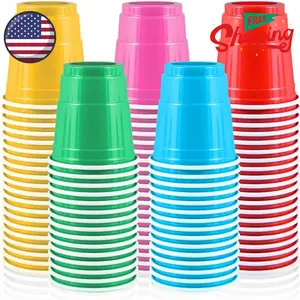 100 Pack 2 oz Plastic Shot Cups, Mini Disposable Shot Glasses, 2 oz