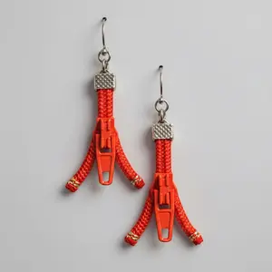 Zipper Earrings | Split Decision No. 3 - Red