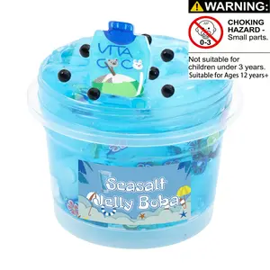 100ML Transparent Crunchy Jelly Slime Kit, Soft Watermelon Stretchy Non-sticky DIY Crystal Mud, Stretchable Toys Charms Slime for Classroom Party Favors