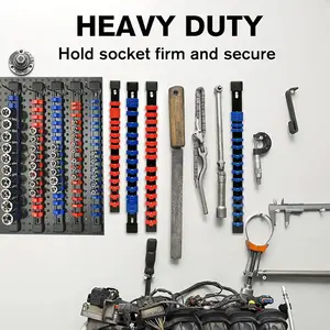 360° Swivel ABS Socket Organizer 1/2Inch Premium Quality Socket Clip Rail Holder socket organizer tools Blue&Red
