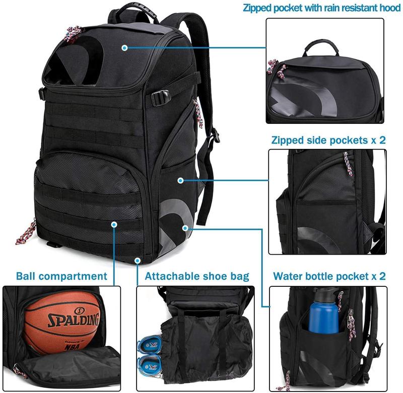 Basketball Backpack Large Sports Bags with Separate Ball holder & Shoes compartment, Best for Basketball, Soccer, Gym Basketball Backpack Large Sports Bags with Separate Ball holder & Shoes compartment, Best for Basketball, Soccer, Gym