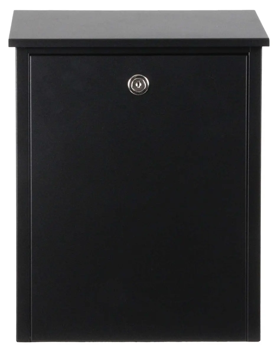QualArc Allux 200 Galvanized Steel Wall Mounted Locking Mailbox, Black