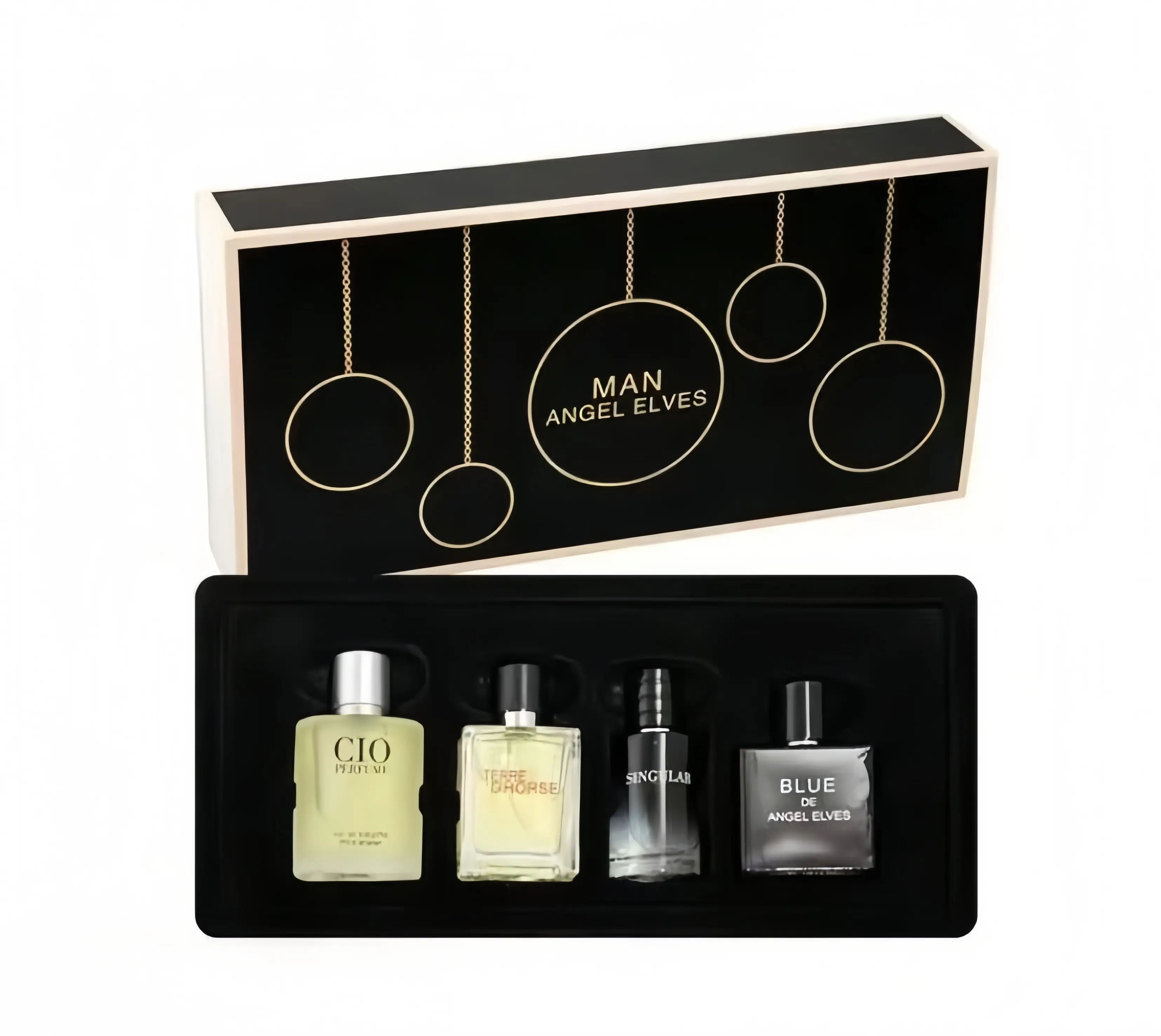 ANGEL ELVES Men's Perfume Gift Set 4x30ml PassionateGentleman Blue Cologne I perfume para hombres I long lasting perfume|men's colognes I miniperfumes I Citrus Woody & Ocean Notes  Eau deToilette I Gift for Him Fragrance Sets Box distinct scent