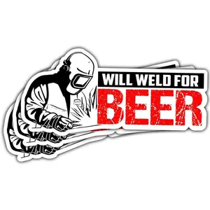 COMBO 3 PCS Will Weld for Beer Sticker, Funny Welding Decals Sticker, Ironworker Decal - Stickers for Laptop Water Bottle Phone Car Window Helmet
