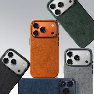 2025 Mr. Pai Pai X Alcantara Compatible with Apple 17 Pro Max Phone Case New iPhone 17 Pro Magnetic Full Coverage 17 Camera Button Protective Case Air Suede Niche High-End Feel