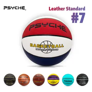 PSYCHE Size 7 Basketball Ball Official Regulation Leather Junior Basketball Indoor Outdoor Basketball Games