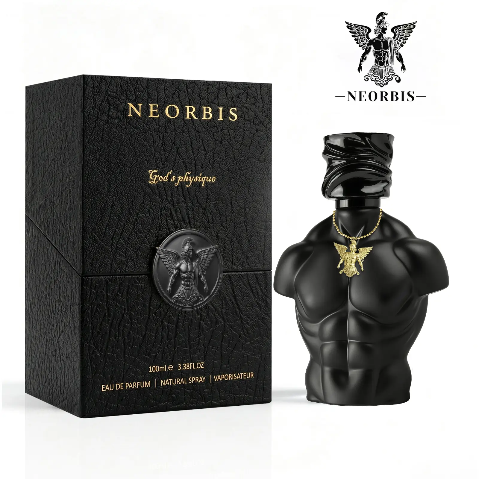 NEORBIS The Scent of Strength Men's EDP Cologne, 100mL Bold Citrus-Warm Spice (Coumarin-Cinnamon) Fragrance, Sculpted Abs Bottle, Day-to-Night Standout Scent