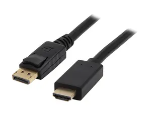 Nippon Labs DP-HDMI-3 3 ft. DisplayPort to HDMI Converter Cable Supporting VR / 3D / 4K, Black - DP to HDMI Adapter - (M/M)