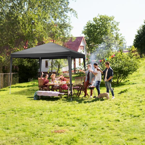 Black 10'x10' Waterproof Canopy Gazebo, Heavy Duty Outdoor Patio Party Tent for Wedding, BBQ, Catering & Backyard Events Black 10'x10' Waterproof Canopy Gazebo, Heavy Duty Outdoor Patio Party Tent for Wedding, BBQ, Catering & Backyard Events