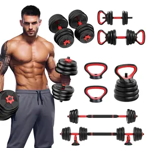 RELIFESPORTS 6-in-1 Adjustable Dumbbell Set | Squat Bar & Tire Flipper Included | Free Weights for Men & Women | Space-Saving Multifunctional Home Gym Equipment summerwins