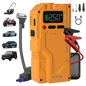 【 5 in 1 】5000A Featou Car Battery Jump Starter with Air Compressor12V 150PSlPortable Jumpstart Box for Up to 10.0L Gas 9.0LDiesel Engine