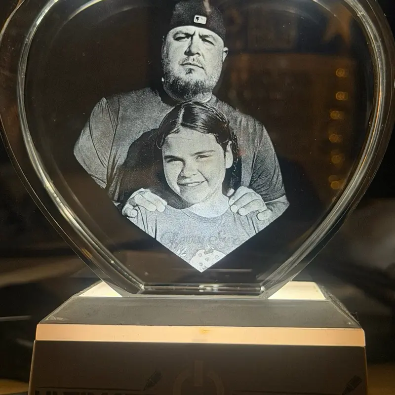 Custom 3D Inner Engraved Heart Shaped Crystal
