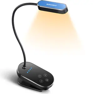 Glocusent 16 LED Mini Book Light for Reading in Bed, Clip On Reading Light, Rechargeable & Long Lasting for 80+Hrs, 3 Colors & 5 Brightness Levels