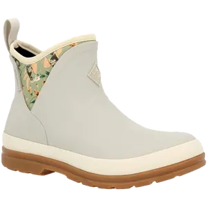 Muck Boot Ladies Floral Original Light Grey Ankle Deck Boot Floral OAW103
