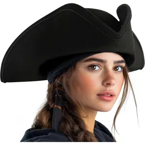 Adult Pirate Hat for Women Colonial Tricon Hat Halloween Costume AccessoryTikTokShopBlackFriday