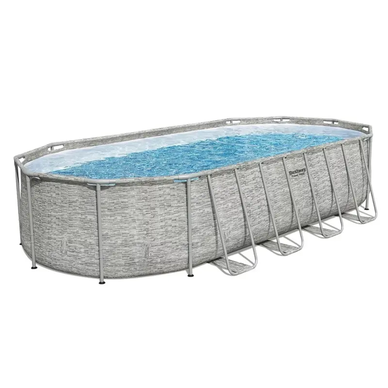 Power Steel 22’L x 12’W x 52’’H Above Ground Pool Set