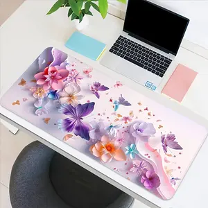Large Gaming Mouse Pad with a 3D Butterfly Design, Extra Long And Thick, Featuring a Non-Slip Rubber Base, Suitable As a Gift.