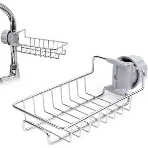 Sink Caddy Organizer, Kitchen Faucet Sponge Holder, Drainer Caddy for Dishwashing, Stainless Steel Faucet Storage Rack Hanging, Shelf Soap Sponge Storage Rack, Holder Faucet Sponge Hanging.#SummerVibes smart face