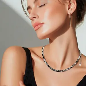 Leopard Print Chain Choker | Silver & Gold | Lightweight