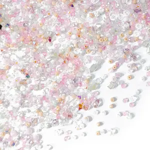 L1139]Tiny Sakura Sparkle DIY Beads DIY Charms Set