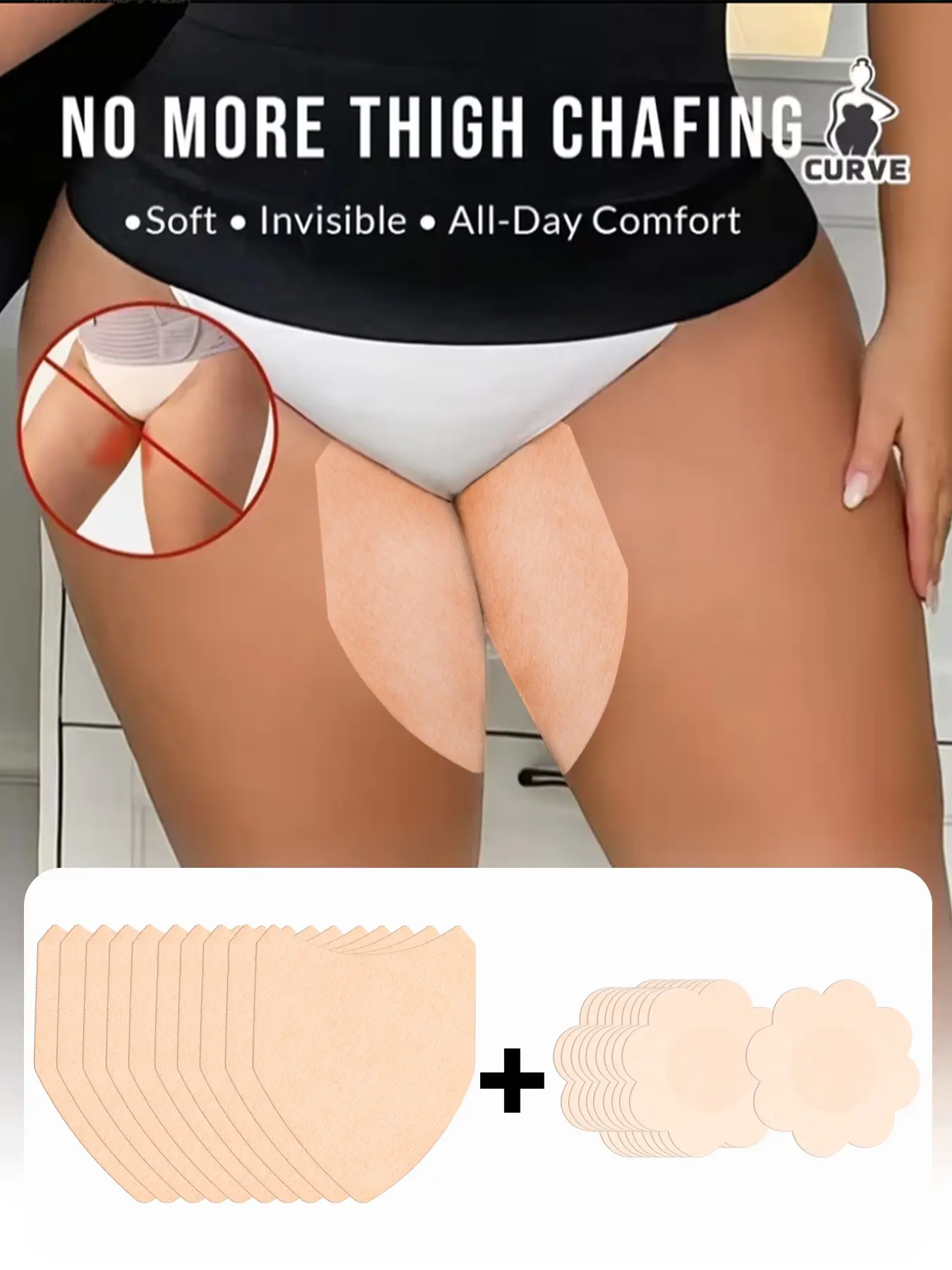 20pcs Set Thigh Anti-Chafing Pads + Nipple Covers | Invisible Disposable Non Irritant Stickers for Running & Daily Wear