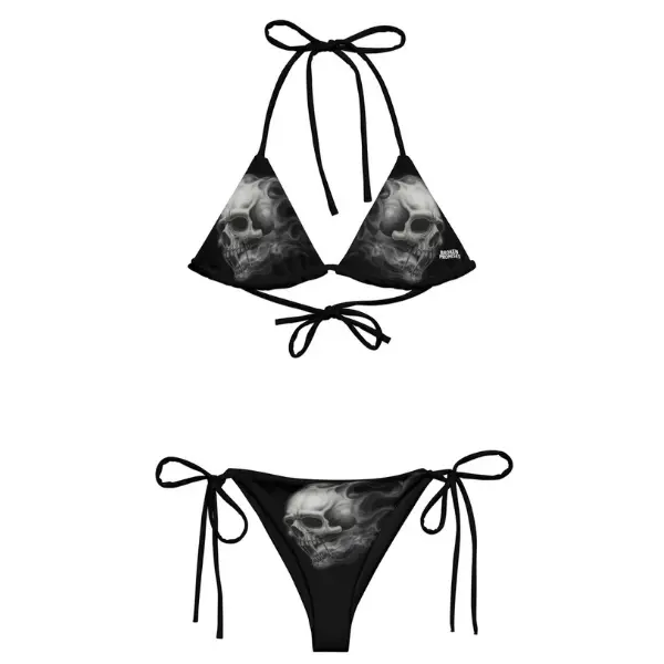 Y2k Gothic Black Skull Bikini