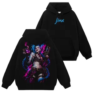 Game X Limited Jinx Acane #10 League of Legends Cyberpunk Inspired T-Shirt Sweatshirt Hoodie LOL Champions Graphic Tee for Gamers, Anime Style Streetwear, Unisex Gift Shirt