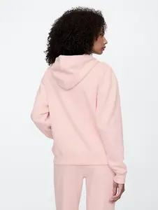 Relaxed Gap Logo Zip Hoodie, Color Misty Pink Rose, Women