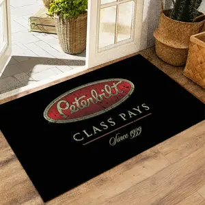 Vintage Peterbilt "Class Pays" Doormat, Retro Logo & "Since 1939" Print, Durable Rug for Truck Enthusiasts & Man Caves
