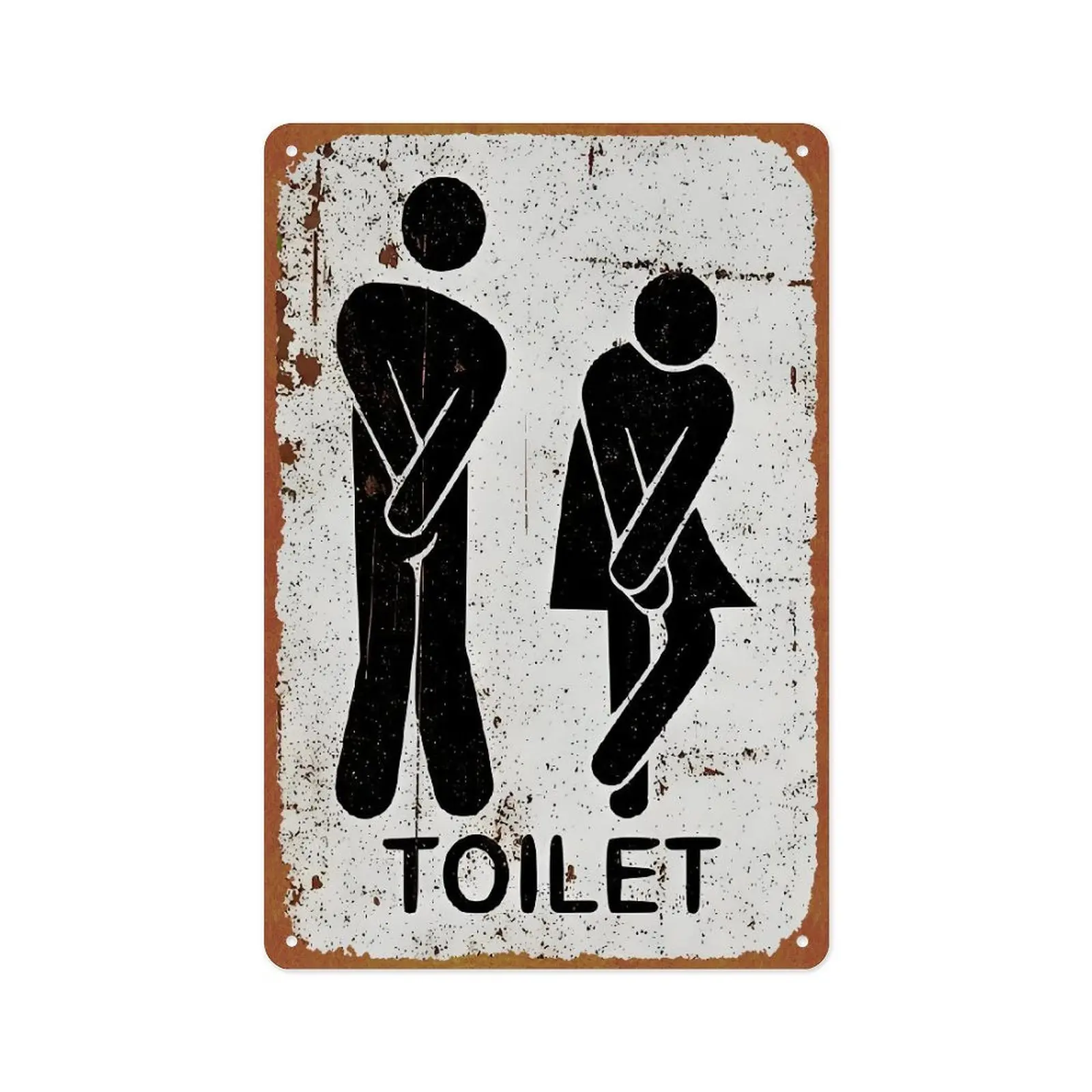 Vintage Tin Bathroom Sign - Humorous Aluminium Decorative Plaque, Restroom Sign for Business, Novelty Gag Gift for Public Spaces, Bathroom Signs