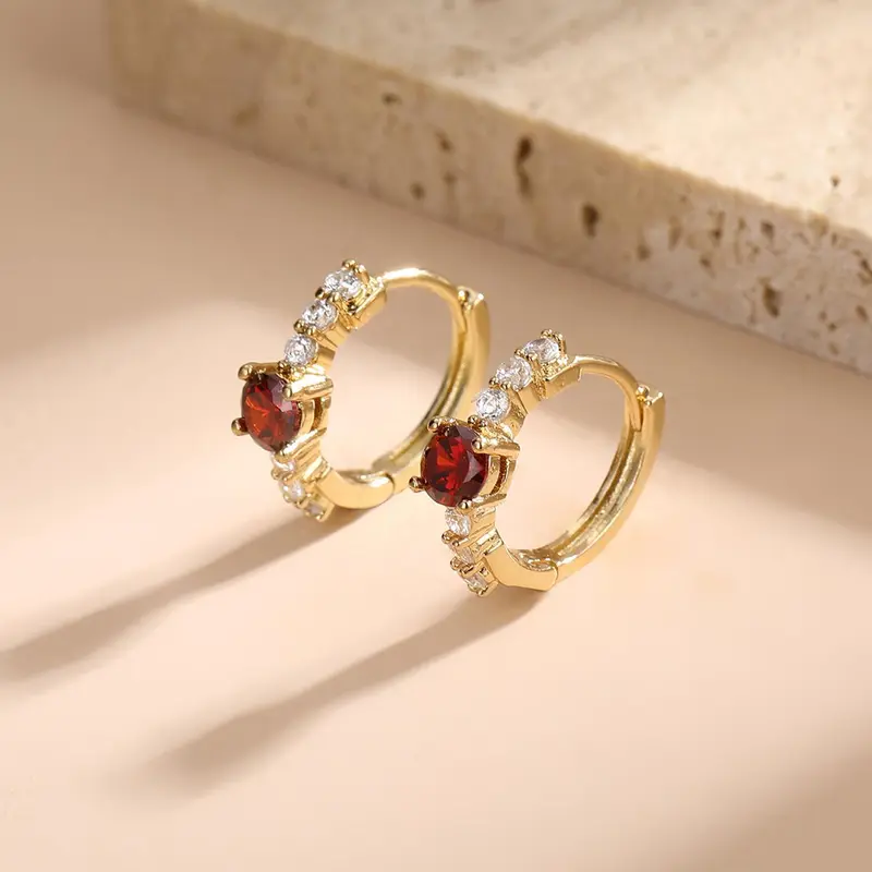 Fashion Rhinestone Decorated Hoop Earrings, Elegant Jewelry for Women, Casual Jewelry for Party, Daily Clothing Decor, Trendy All-match & Exquisite Jewelry for Birthday Gift, Earrings Hoops