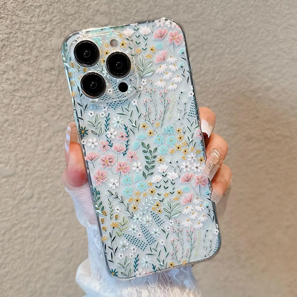 Floral Pattern Phone Case, Anti-drop Decorative Phone Protector Cover, Smartphone Protective Cases Compatible with iPhone X 11 12 13 14 15 Plus Pro Ma